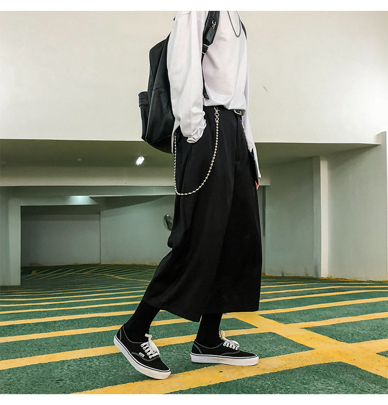 UNCLEDONJM Mens Summer Trousers CalfLength Pants Loose fit Waist Straight Breathable Solid Casual Trousers For men XK001 201110