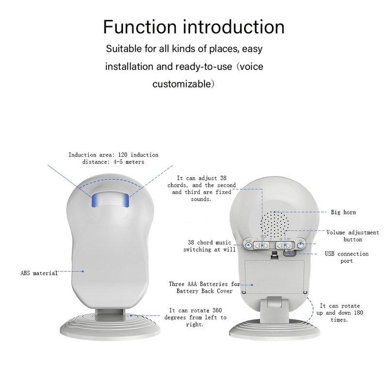 Wireless Doorbell Shop Welcome Motion Sensor Infrared Detector Induction Alarm Door Bell Doorbell Alarm Systems Security Home
Wireless Doorbell Shop Welcome Motion Sensor Infrared Detector Induction Alarm Door Bell Doorbell Alarm Systems Security Home