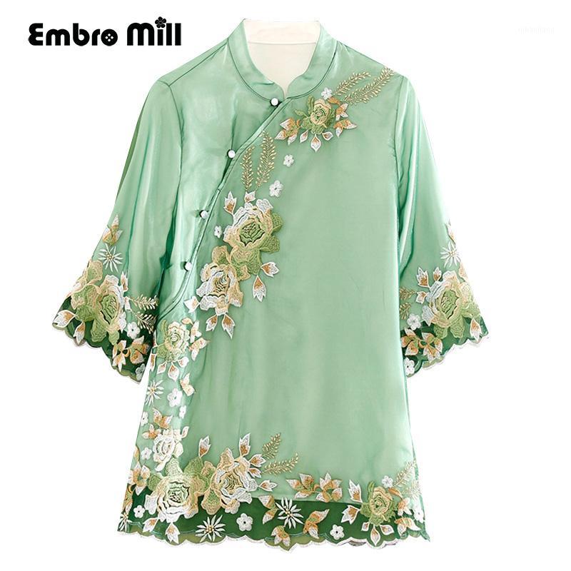 Women' blouse shirt spring and summer runway new retro folk embroidery organza ladies red shirt floral fashion lady top -XXL1, Green
Women' blouse shirt spring and summer runway new retro folk embroidery organza ladies red shirt floral fashion lady top -XXL1, Green