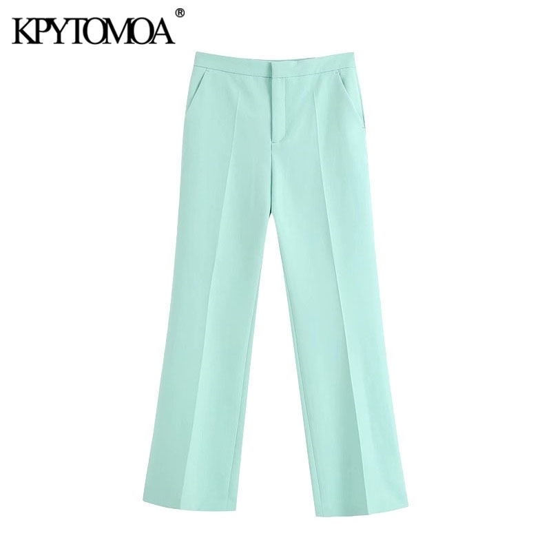 KPYTOMOA Women Fashion Office Wear Side Pockets Flared Pants Vintage High Waist Zipper Fly Female Ankle Trousers Mujer 201106, As picture
KPYTOMOA Women Fashion Office Wear Side Pockets Flared Pants Vintage High Waist Zipper Fly Female Ankle Trousers Mujer 201106, As picture