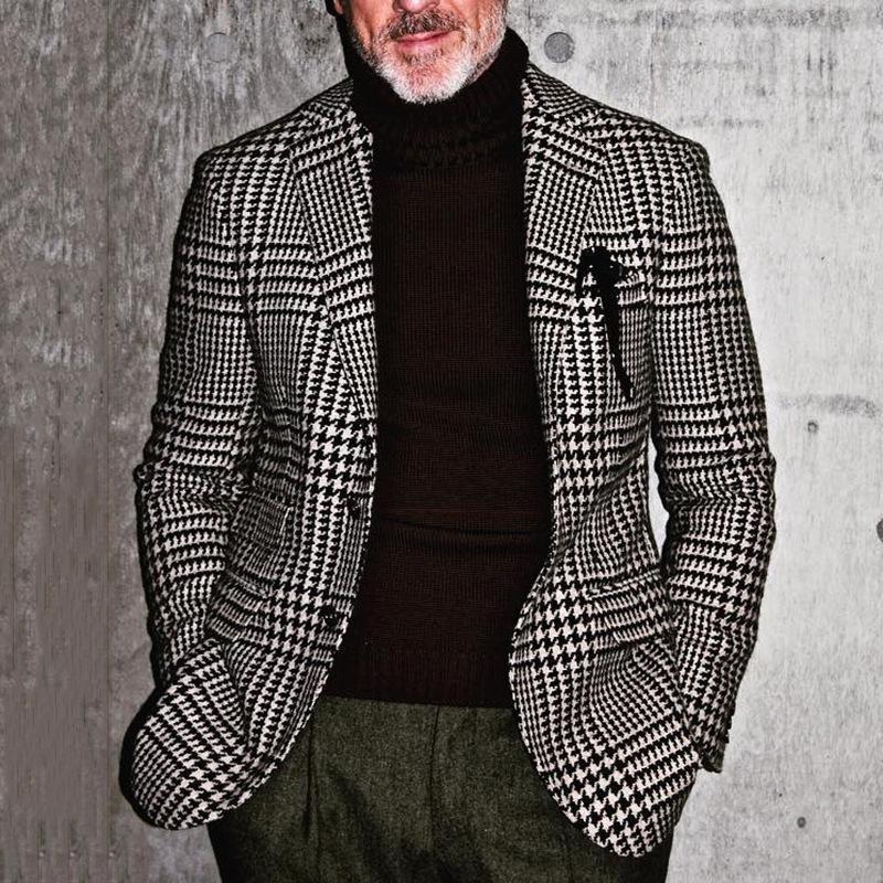Fashion New Men' Single-breasted Suit Jacket Men Slim-cut Plaid Blazer Male Slim Fit Two Buttons Blazers For Men, Grey
Fashion New Men' Single-breasted Suit Jacket Men Slim-cut Plaid Blazer Male Slim Fit Two Buttons Blazers For Men, Grey