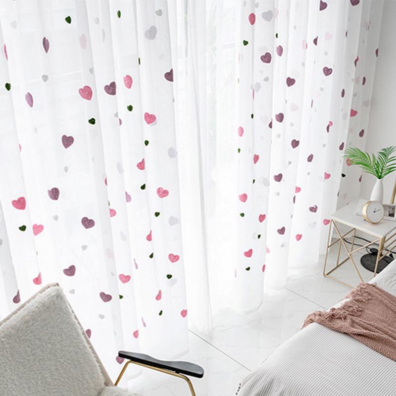 GXI Sweet Pink Heart Voile Curtain For Living Room Kids Girls Bedroom Cartoon Embroidered Cortinas Tulle Window Panel M057-4, White tulle
GXI Sweet Pink Heart Voile Curtain For Living Room Kids Girls Bedroom Cartoon Embroidered Cortinas Tulle Window Panel M057-4, White tulle