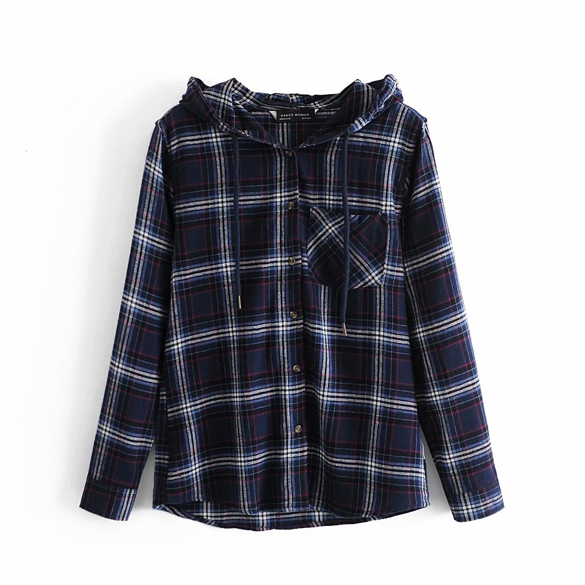 2021 New Causal Women Dark Blue Plaid Shirts Fashion Ladies Cotton Pocket Tops Streetwear Female Chic Button Hoodies Blouses Wowd 
2021 New Causal Women Dark Blue Plaid Shirts Fashion Ladies Cotton Pocket Tops Streetwear Female Chic Button Hoodies Blouses Wowd