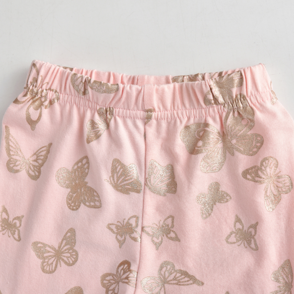 VIKITA Kids Cotton Clothing Sets for Girl Children Fox Sequins Cartoon T Shirt and Butterfly Print Trousers Girl Autumn ClothingX1019