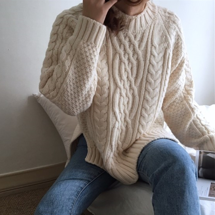 Colorfaith Autumn Winter Women's Sweaters Pullovers Warm Minimalist Korean Fashionable Solid Wild Oversize Jumpers SW7033 201224