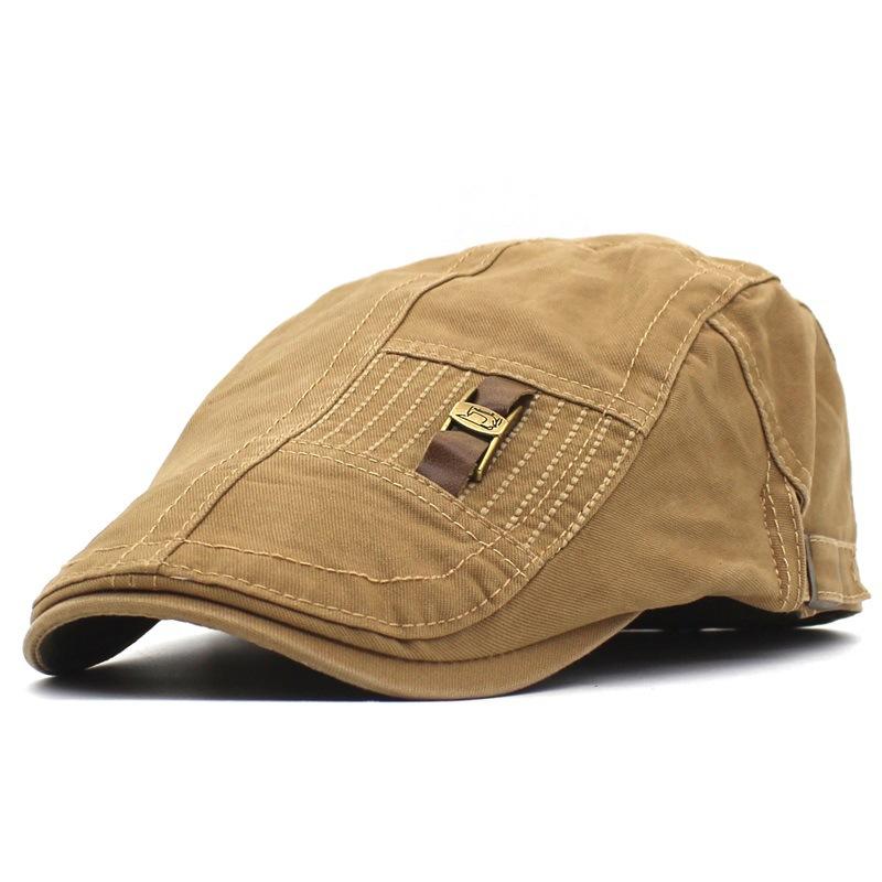 New leather I-buckle hat men's and women's Retro Cap Cotton Beret old man hat forward, Black
New leather I-buckle hat men's and women's Retro Cap Cotton Beret old man hat forward, Black
