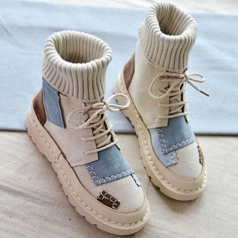 2020 new autumn and winter hot style velvet canvas color matching wild high-top wool boots women's shoes women's boots, Beige
2020 new autumn and winter hot style velvet canvas color matching wild high-top wool boots women's shoes women's boots, Beige