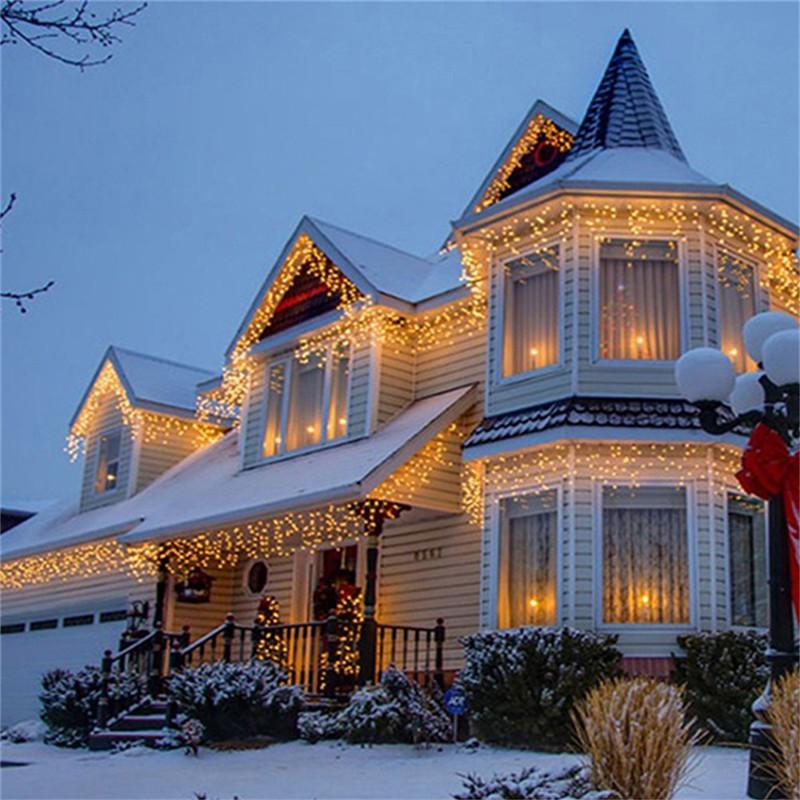 Led Curtain Icicle String Light 110V 220V Led Christmas Garland LED Lights Fairy Xmas Party Garden Stage Outdoor Decorative Light 5m Wide