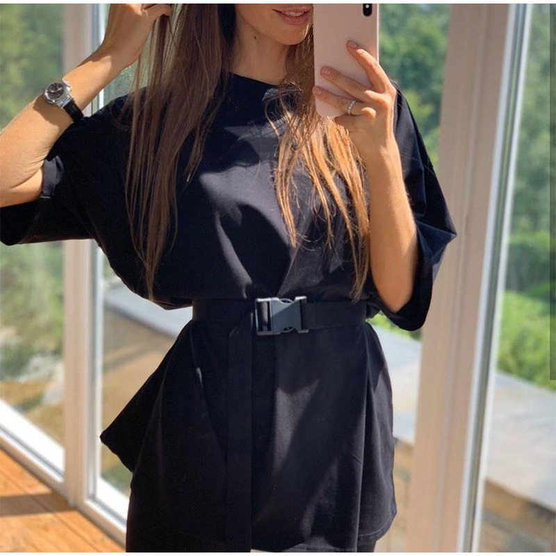 Solid Biker Belted Two Piece Sets Women's Raglan Sleeve Short Ladies Sports Suit Summer Fashion Jogging Female Tracksuit 201007
