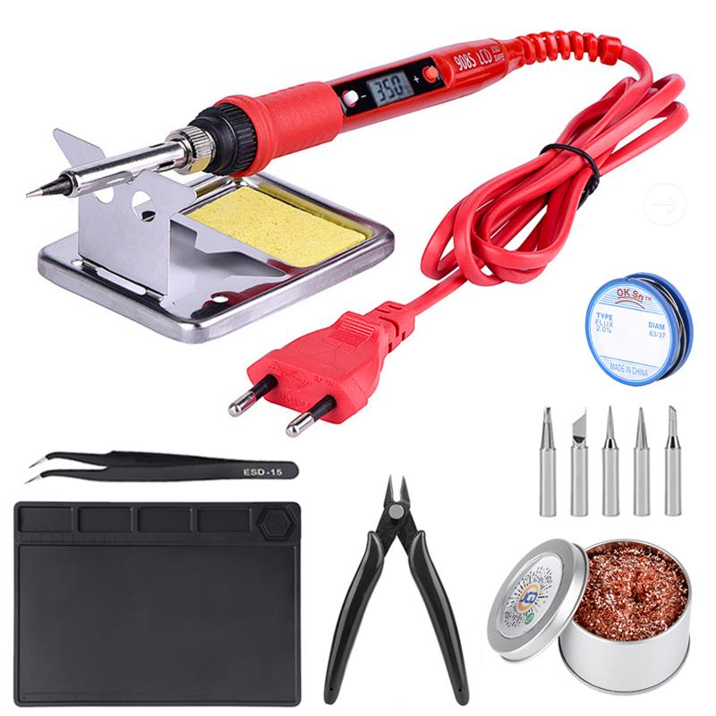 JCD Soldering iron 220V 110V 80W temperature adjustable LCD soldering iron kit ESD insulation working Mat station
JCD Soldering iron 220V 110V 80W temperature adjustable LCD soldering iron kit ESD insulation working Mat station