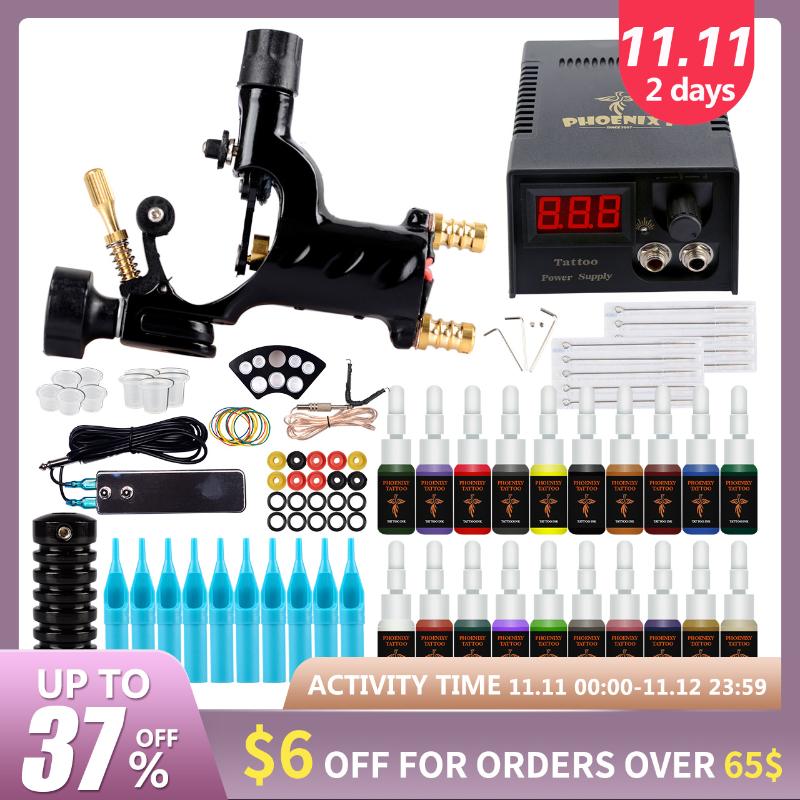 Tattoo Kit 1 Rotary Machine Set LCD Power Supply 20 Colors Inks Needles Accessories Permanent Makeup Body Art Tattoo Machine Set
Tattoo Kit 1 Rotary Machine Set LCD Power Supply 20 Colors Inks Needles Accessories Permanent Makeup Body Art Tattoo Machine Set