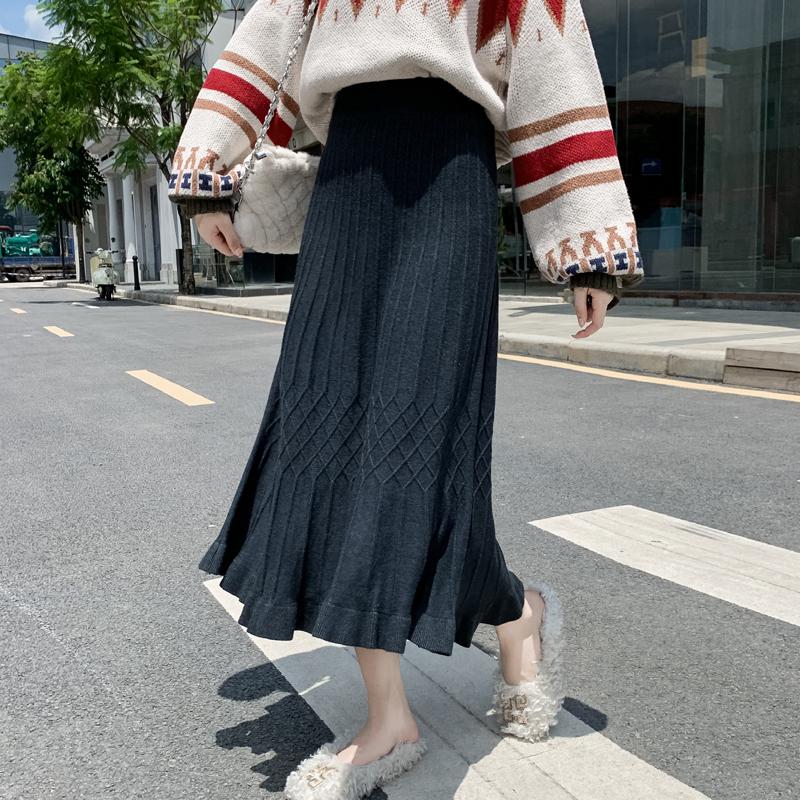 JXMYY2020new knit skirt pleated umbrella skirt mid-length high waist autumn and winter elastic waist A-line is thin female, Black
JXMYY2020new knit skirt pleated umbrella skirt mid-length high waist autumn and winter elastic waist A-line is thin female, Black