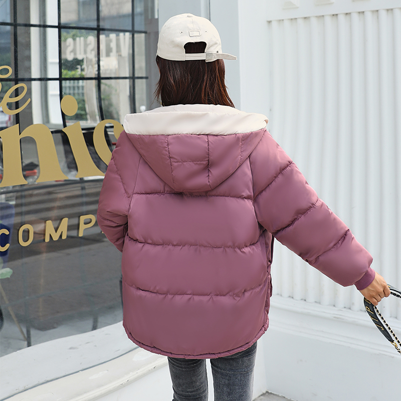 Winter Bubble Jacket Plus Size Women Solid Parkas Coat Korean Style Hooded Loose Thicken Casual Casacos De Inverno Feminino 201019