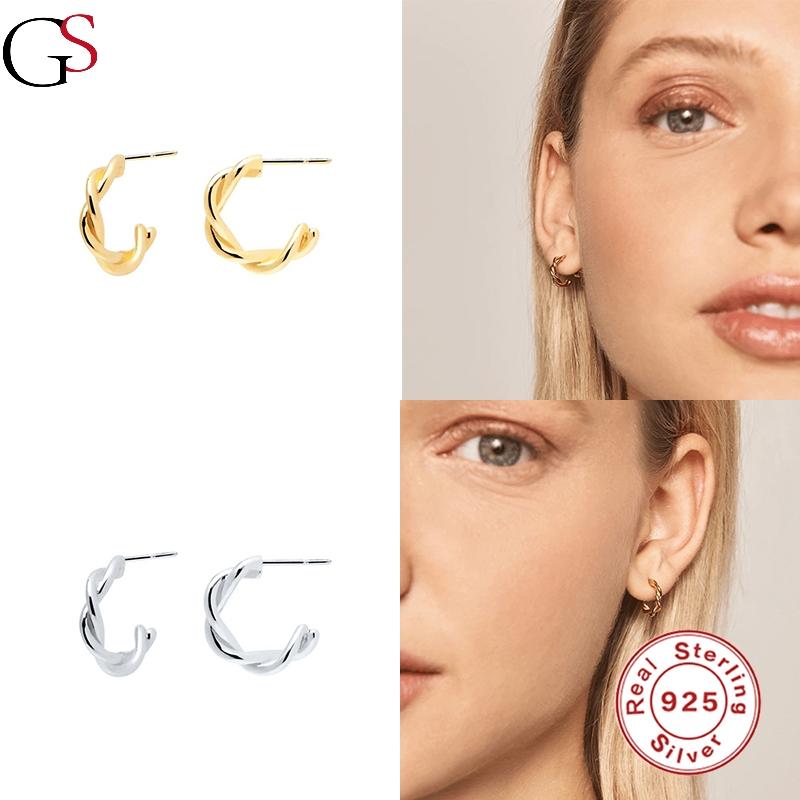Stud GS Woven Twist C-shape Earring For Women All-match Piercing Sterling 925 Silver Boucle Oreille Femme Fashion Jewelry
Stud GS Woven Twist C-shape Earring For Women All-match Piercing Sterling 925 Silver Boucle Oreille Femme Fashion Jewelry