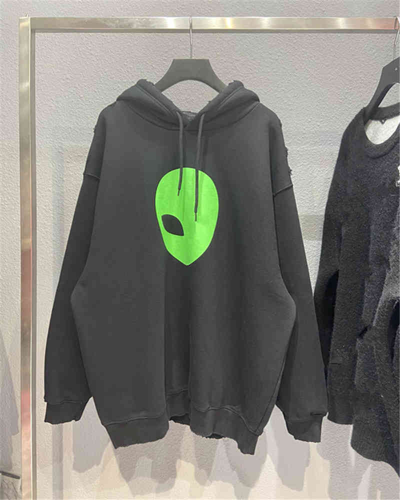 Men's Hoodies & Sweatshirts High version 21fw autumn and winter alien print men's women's Paris wash worn Fleece Hoodie VZ3A, Black
Men's Hoodies & Sweatshirts High version 21fw autumn and winter alien print men's women's Paris wash worn Fleece Hoodie VZ3A, Black