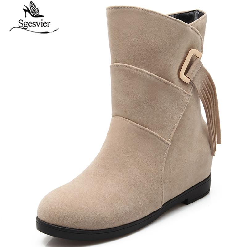 Sgesvier Women's Ankle Boots Autumn Winter New fashion Round head tassel Internal increase Low-heeled Short Women's shoes G655, Beige
Sgesvier Women's Ankle Boots Autumn Winter New fashion Round head tassel Internal increase Low-heeled Short Women's shoes G655, Beige
