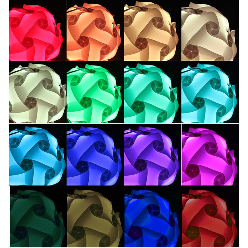 DIY Puzzle Light Lamp Shade 30Pcs Ceiling Lampshade Chandelier Pendant Lampshade Lamp Cover Pendant Light IQ Jigsaw Light