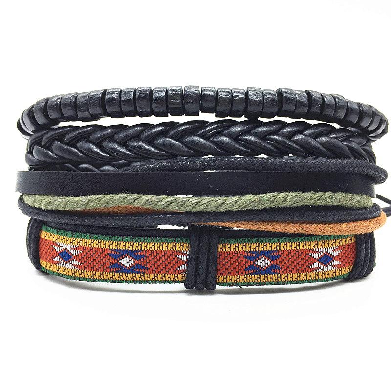 Black Design Beaded Ethnic 4pc/set Handmade Leather Bracelets Women Vintage Men Bangle Male Homme Jewelry Accessories
Black Design Beaded Ethnic 4pc/set Handmade Leather Bracelets Women Vintage Men Bangle Male Homme Jewelry Accessories