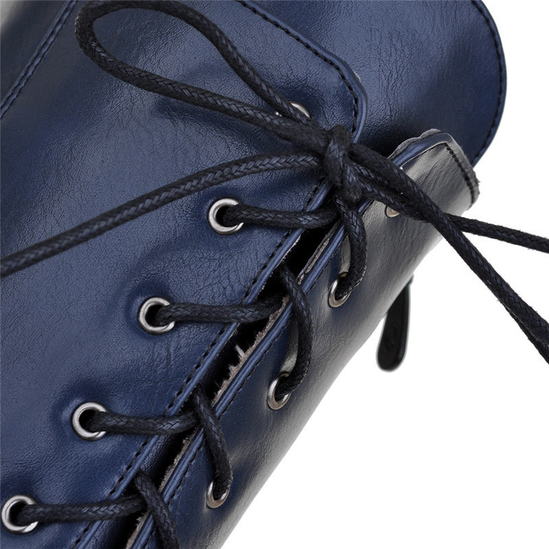 ASUMER new big size knee high boots women square high heels platform ladies boots lace up autumn winter boots female 201110
