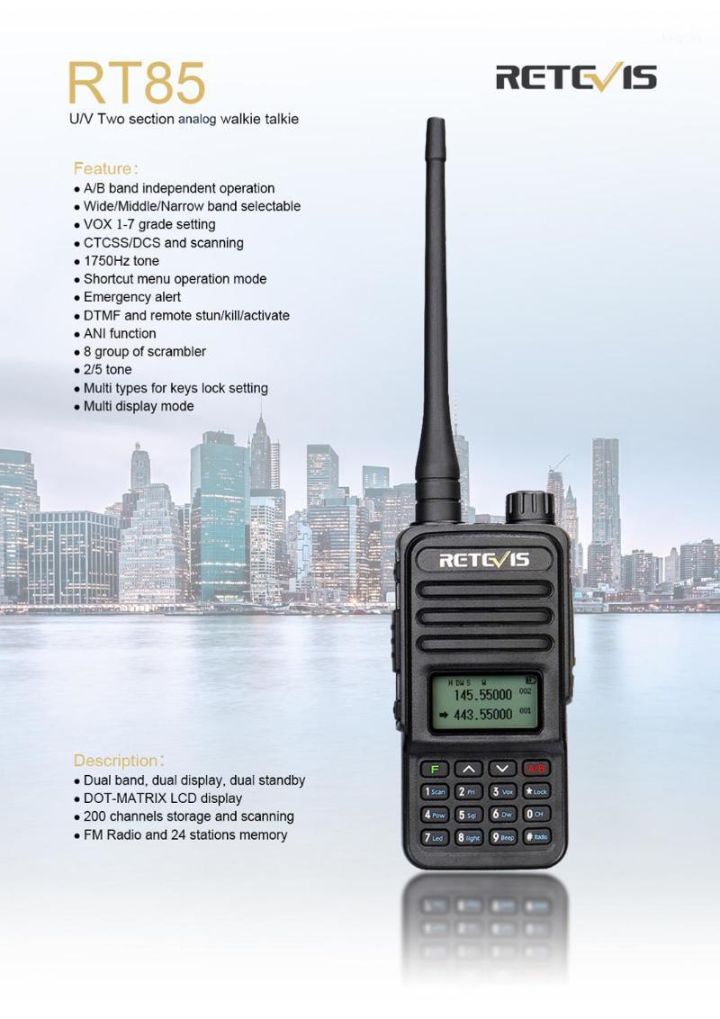 Retevis RT85 Analog Walkie Talkie UV Dual Band 5W Handheld Two Way Radio with Screen Keyboard VOX FM Radio Portable Transceiver1
Retevis RT85 Analog Walkie Talkie UV Dual Band 5W Handheld Two Way Radio with Screen Keyboard VOX FM Radio Portable Transceiver1