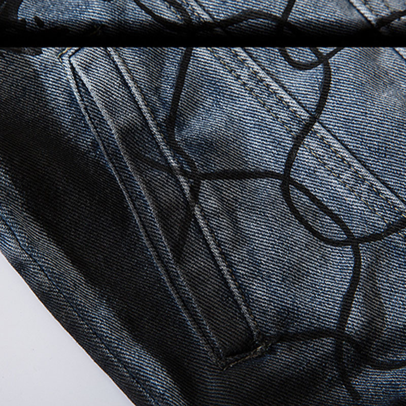 Men Denim Jackets Streetwear Skull Graffiti Blue Denim Jean Jacket Coat Hip Hop Harajuku Bomber Jacket Punk Rock Vintage 201127