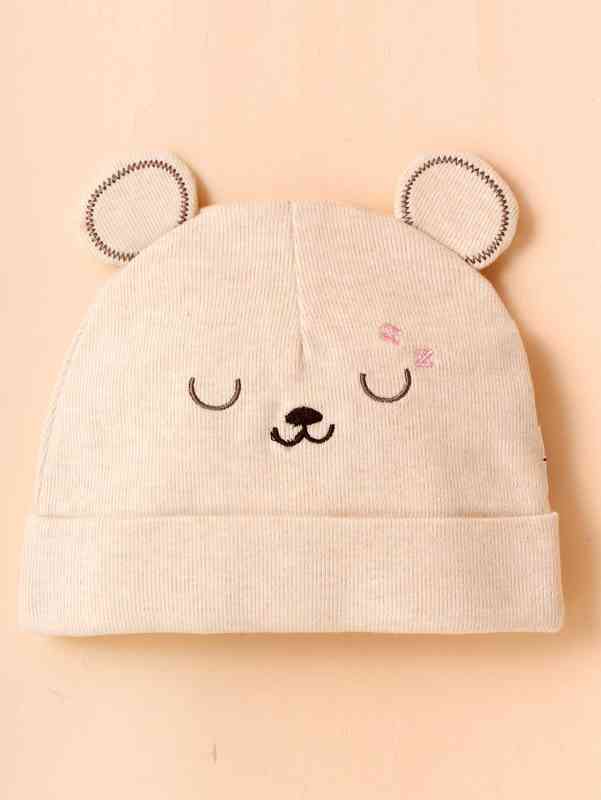 Baby Bear Ear Decor Embroidery Detail Hat SHE03