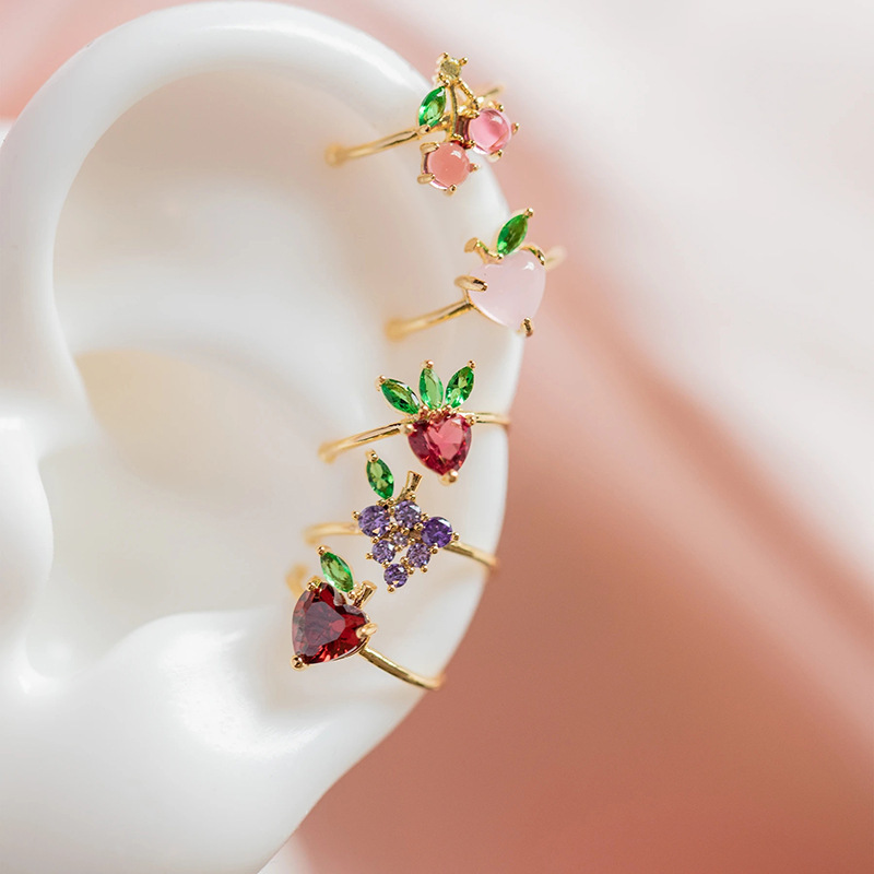 Summer Cute Exquisite Korean Fashion Earrings Jewelry Ladies Girls Women's 18k Gold Plated Crystal Peach Fruits Charm Ear Cuffs Q1219
Summer Cute Exquisite Korean Fashion Earrings Jewelry Ladies Girls Women's 18k Gold Plated Crystal Peach Fruits Charm Ear Cuffs Q1219