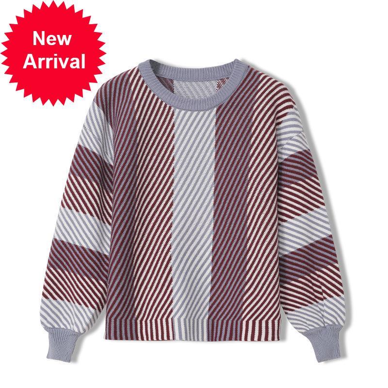 2021 New Vintage Striped Knitted Winter Brand New Female Design Loose The-neck Sleeves Long Clothes A0dz, Beige
2021 New Vintage Striped Knitted Winter Brand New Female Design Loose The-neck Sleeves Long Clothes A0dz, Beige