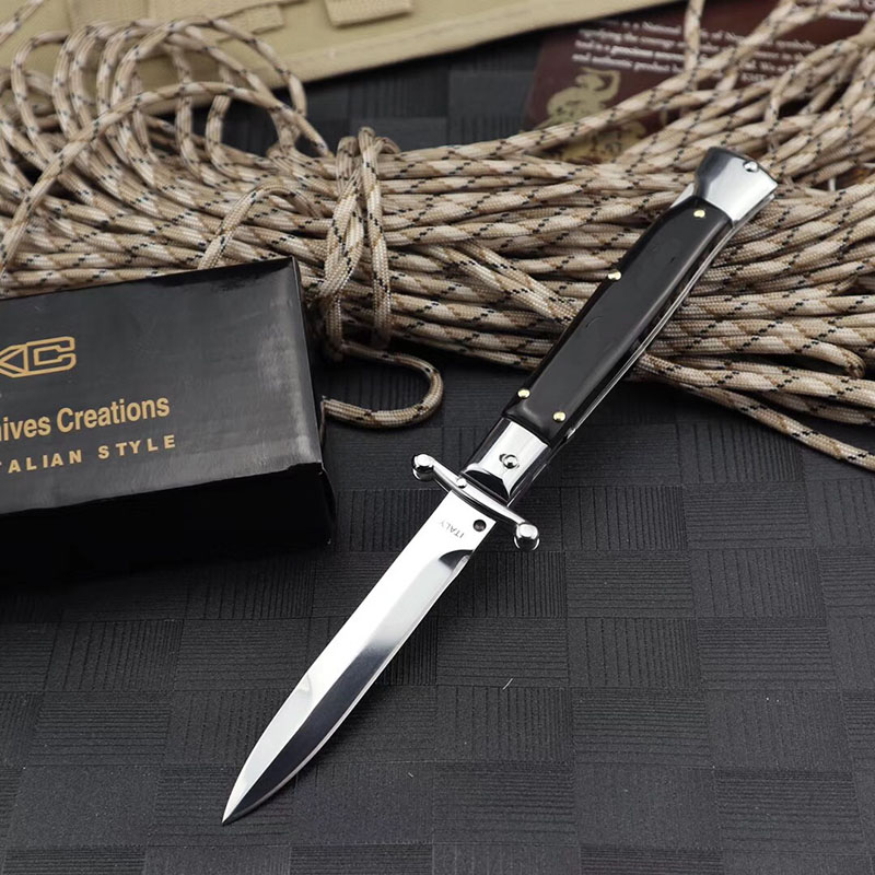 New BM Mic 9 Inch Black Horn Folding Automatic Knife 9inch Italian Mafia Style Patron Saint Outdoor Camping Pocket C07 Auto Knives Godfather
New BM Mic 9 Inch Black Horn Folding Automatic Knife 9inch Italian Mafia Style Patron Saint Outdoor Camping Pocket C07 Auto Knives Godfather
