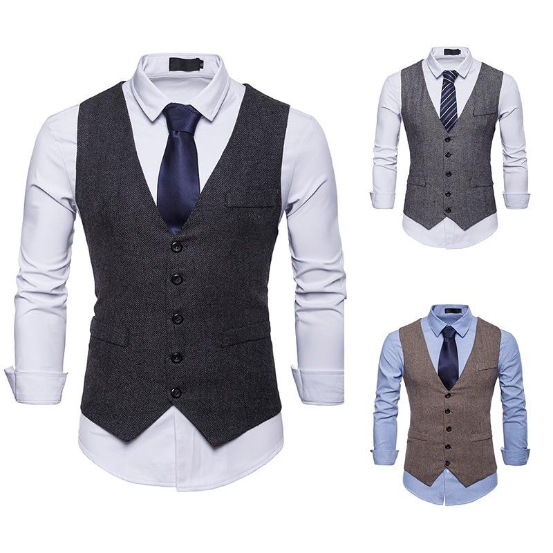 Men' Suit Formal V Neck Wool Herringbone Tweed Casual Waistcoat Formal Business Vest Groom man For Wedding Gray/Black/Brown, Same as image
Men' Suit Formal V Neck Wool Herringbone Tweed Casual Waistcoat Formal Business Vest Groom man For Wedding Gray/Black/Brown, Same as image