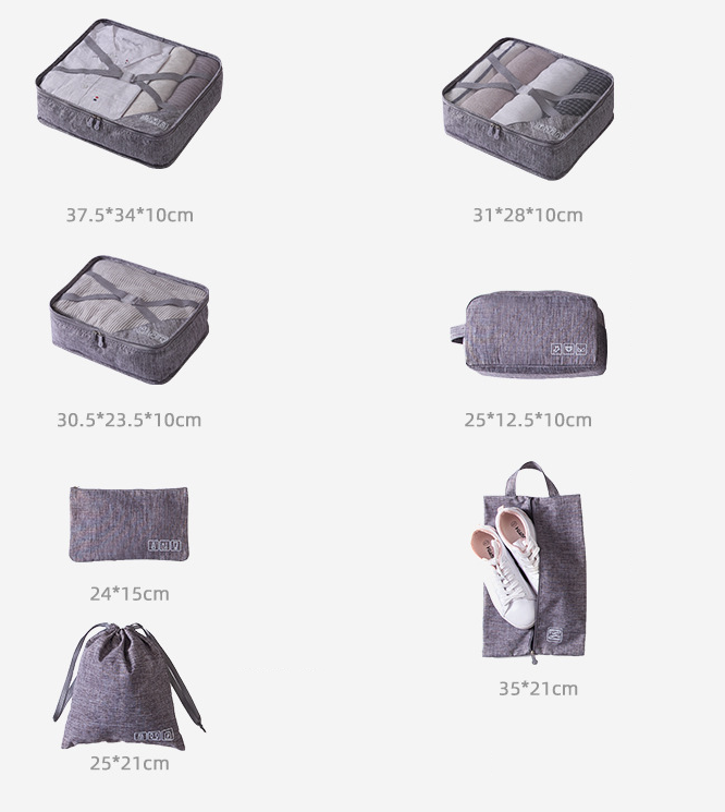 Travel seven-piece storage set multi-function clothing organizer storage bag seven-piece custom, As pic
Travel seven-piece storage set multi-function clothing organizer storage bag seven-piece custom, As pic