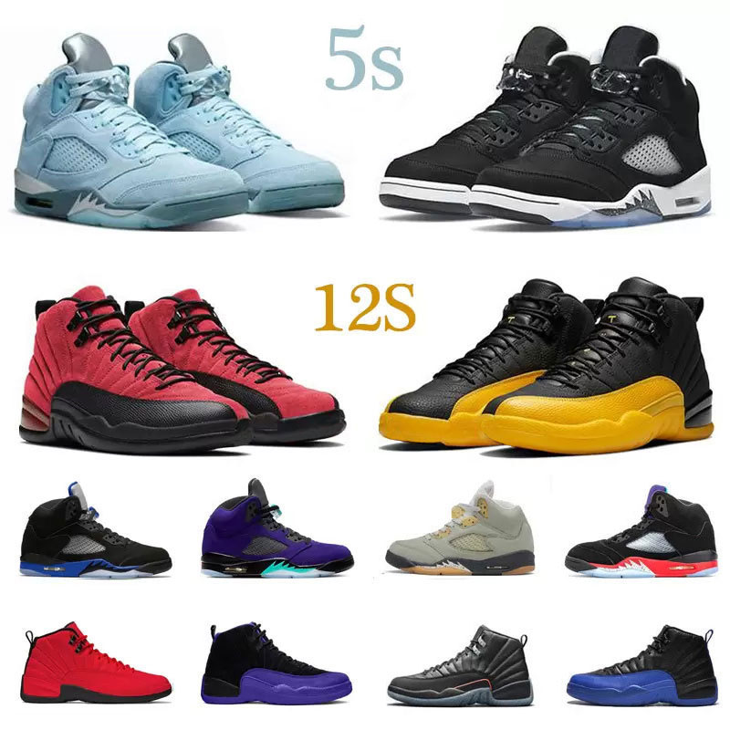 Men 5 5s Basketball Shoes 12 12s Sports Sneakers Boys Trainers Ice Blue Bird Black Metallic White Oreo Cement Bred What the Top 3 Shattered Backboard Alternate Grape, #18 gamma-blue
Men 5 5s Basketball Shoes 12 12s Sports Sneakers Boys Trainers Ice Blue Bird Black Metallic White Oreo Cement Bred What the Top 3 Shattered Backboard Alternate Grape, #18 gamma-blue