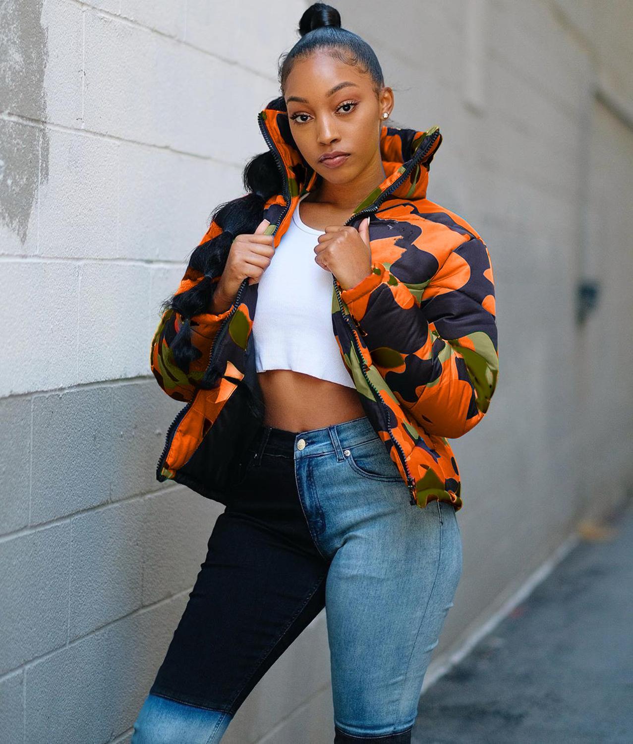 Men/Women Plus Size S-4XL Camouflage Print Winter Wear Bubble Parkas Coat Outerwear Fashion Cropped Puffer Down Warm Coats Tops 201006