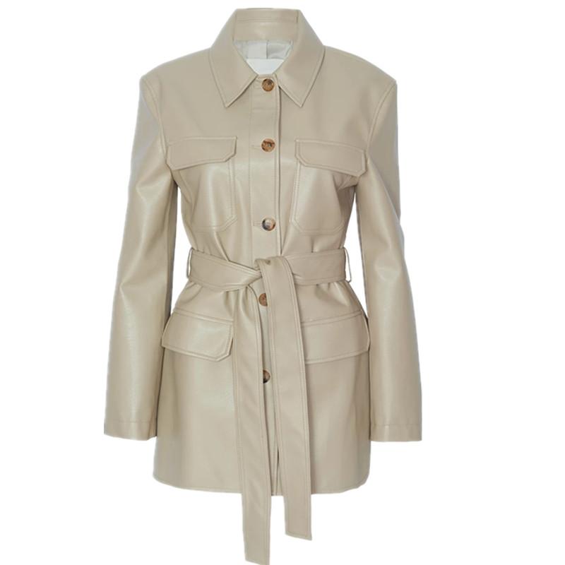 2020 spring Autumn new fashion pu leather jacket women long-sleeved loose motorcycle single-breasted casual coat, Khaki
2020 spring Autumn new fashion pu leather jacket women long-sleeved loose motorcycle single-breasted casual coat, Khaki