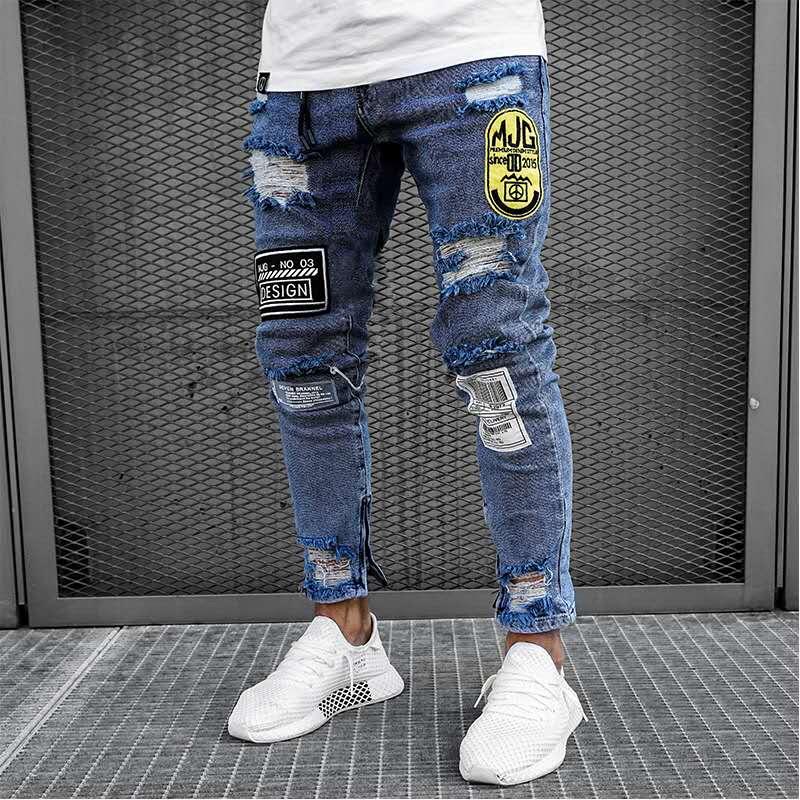 New Men' Zipper Slim Skinny Jeans Stretchy Ripped Biker Embroidery Print Destroyed Jeans, 807
New Men' Zipper Slim Skinny Jeans Stretchy Ripped Biker Embroidery Print Destroyed Jeans, 807