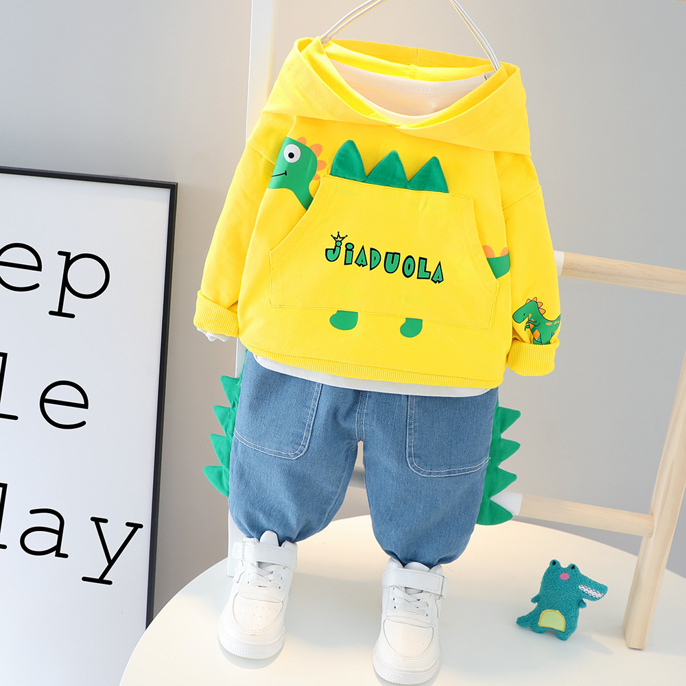 2020 Childrenswear Korean-style Autumn Children Hoodie Suit Korean-style Long Sleeve Dinosaur Piece of Fat ChildrenswearX1019