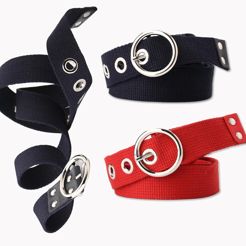 Belts Design Harajuku Women Canvas Black Red Sliver Eyelet Grommet Waist Belt Female Wild Pants Waistband
Belts Design Harajuku Women Canvas Black Red Sliver Eyelet Grommet Waist Belt Female Wild Pants Waistband