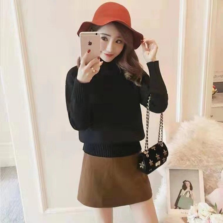 Casual Turtleneck Pullover Sweaters Women Autumn Winter Long Sleeve Warm Knitted Jumper Elegant Loose White Female Sweaters 201111wtt