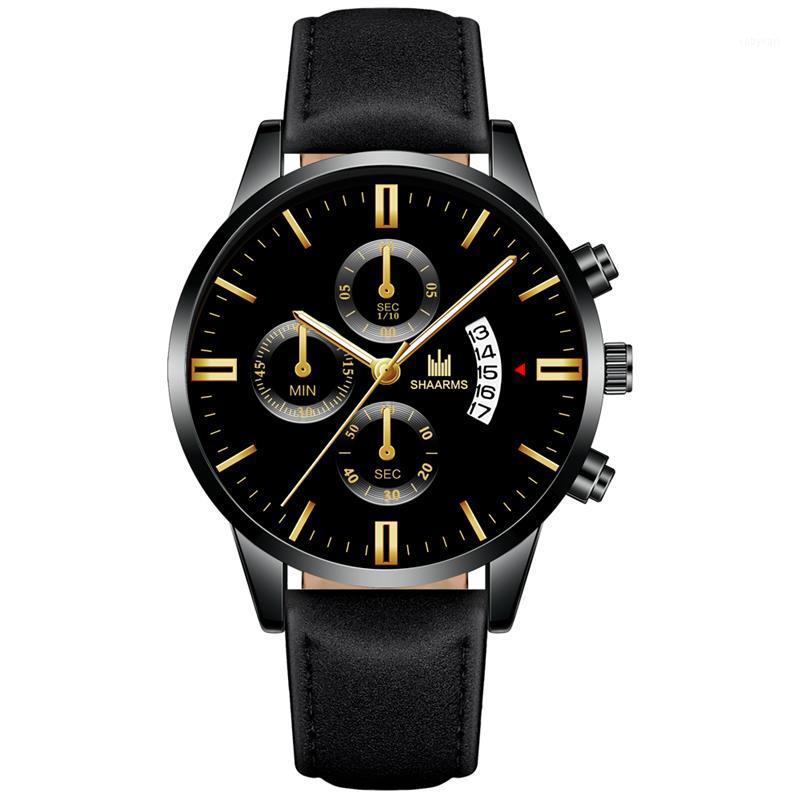 Wristwatches SHAARMS Men Fashion Casual Watch Leather Band Stainless Steel Quartz Wristwatch Male Man Date Watches Reloj Hombre1
Wristwatches SHAARMS Men Fashion Casual Watch Leather Band Stainless Steel Quartz Wristwatch Male Man Date Watches Reloj Hombre1