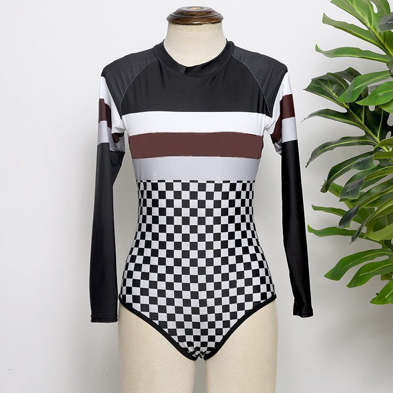 Plaid Long Sleeve Swimwear Padded Push Up Women's One-piece Outdoor Beach Travel Vacation Must Bandage Swimsuits Hot
Plaid Long Sleeve Swimwear Padded Push Up Women's One-piece Outdoor Beach Travel Vacation Must Bandage Swimsuits Hot
