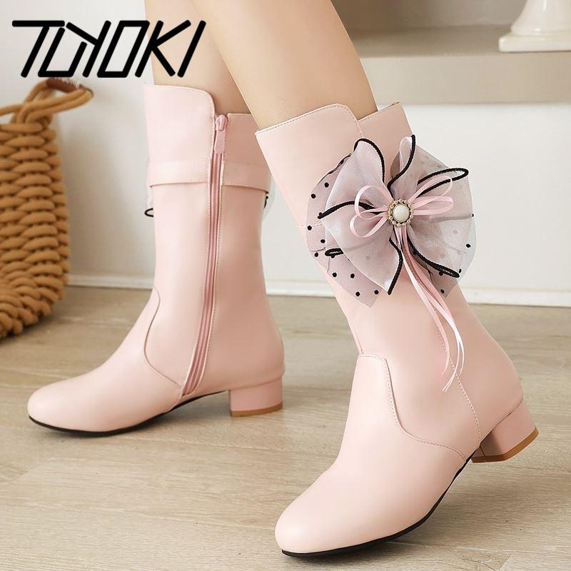 Tuyoki Women Mid Calf Snow Boots Pointed Toe Butterfly-Knot Zipper Shoes Winter Warm Boots Women Party Footwear Size 26-44, Black
Tuyoki Women Mid Calf Snow Boots Pointed Toe Butterfly-Knot Zipper Shoes Winter Warm Boots Women Party Footwear Size 26-44, Black