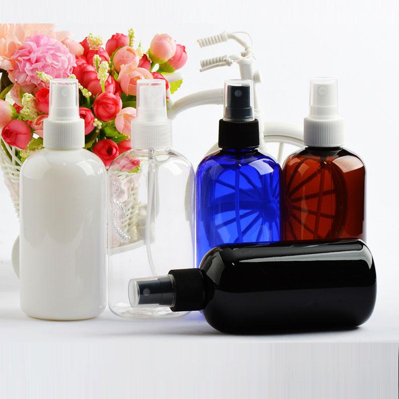 Plastic Spray Atomiser Bottle 250ml Refillable Empty Round Bottles Mist Spray Pump Atomizer For Cosmetic Packaging 24pc/lot