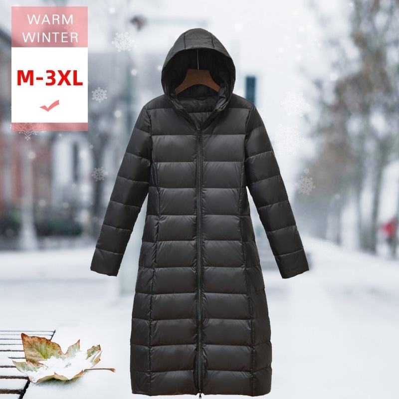 Fashion Women Long White Duck Down Coat Female Ultra Light Slim Thin Hooded Feather Jacket Warm Soft Casual Windproof Outwea 200923, Black
Fashion Women Long White Duck Down Coat Female Ultra Light Slim Thin Hooded Feather Jacket Warm Soft Casual Windproof Outwea 200923, Black