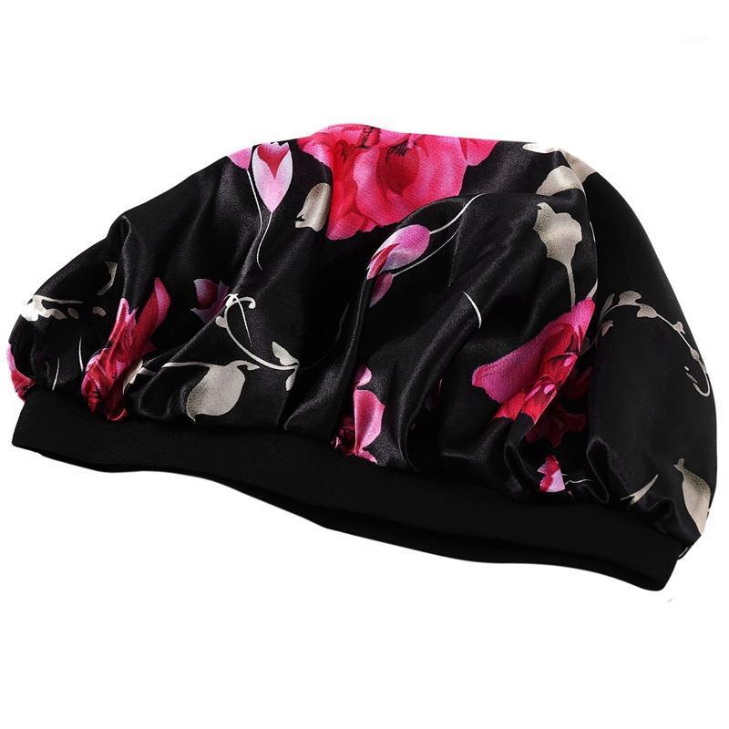 Wide-Brimmed Printed Double-Layer Waterproof Shower Cap Satin Sleep Hat Hair Cap Hat Silk Hood Loose Band Black1
Wide-Brimmed Printed Double-Layer Waterproof Shower Cap Satin Sleep Hat Hair Cap Hat Silk Hood Loose Band Black1
