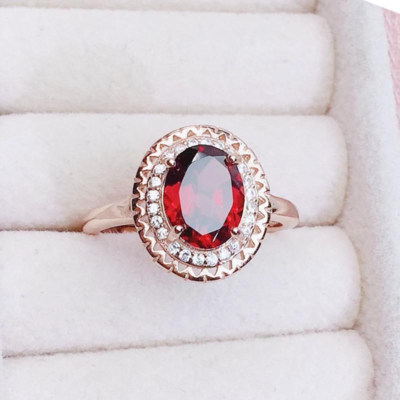 Cluster Rings Natural Real Red Garnet Ring Per Jewelry 7*9mm 2.1ct Gemstone 925 Sterling Silver Fine Women J211710, Golden;silver
Cluster Rings Natural Real Red Garnet Ring Per Jewelry 7*9mm 2.1ct Gemstone 925 Sterling Silver Fine Women J211710, Golden;silver