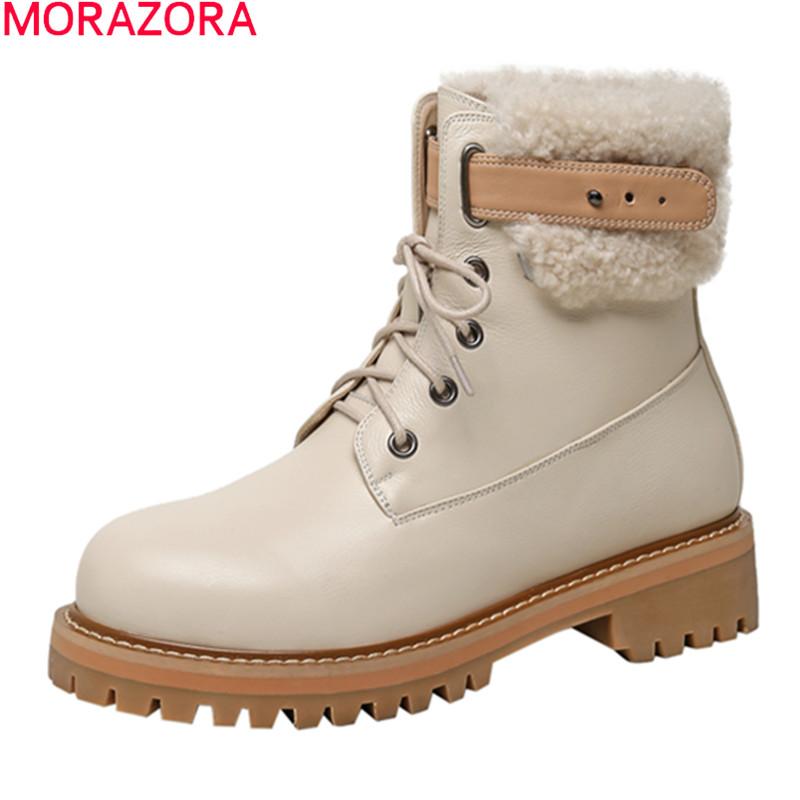 MORAZORA 2021 New Arrival Women Boots Genuine Leather Boots Med Heels Round Toe Lace Up Winter Ankle Black Apricot
MORAZORA 2021 New Arrival Women Boots Genuine Leather Boots Med Heels Round Toe Lace Up Winter Ankle Black Apricot