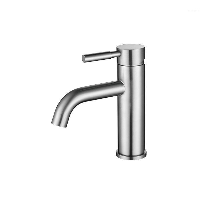 

304 Stainless steel basin faucet rust and anti-corrosion bathroom kitchen hot and cold water faucet1