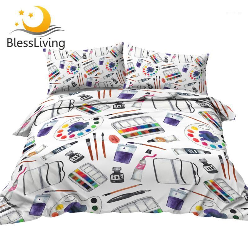 BlessLiving Art Supplies Bedding Set Watercolor Duvet Cover Paints Palette Bed Set King Brushes Ink Bedclothes Bedroom Decor1
BlessLiving Art Supplies Bedding Set Watercolor Duvet Cover Paints Palette Bed Set King Brushes Ink Bedclothes Bedroom Decor1