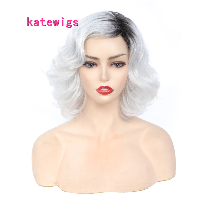 Synthetic Short Black Ombre Silver Gray Natural Wave Wigs For Women Cosplay Wig Girl Hair High Temperature Fiber
Synthetic Short Black Ombre Silver Gray Natural Wave Wigs For Women Cosplay Wig Girl Hair High Temperature Fiber