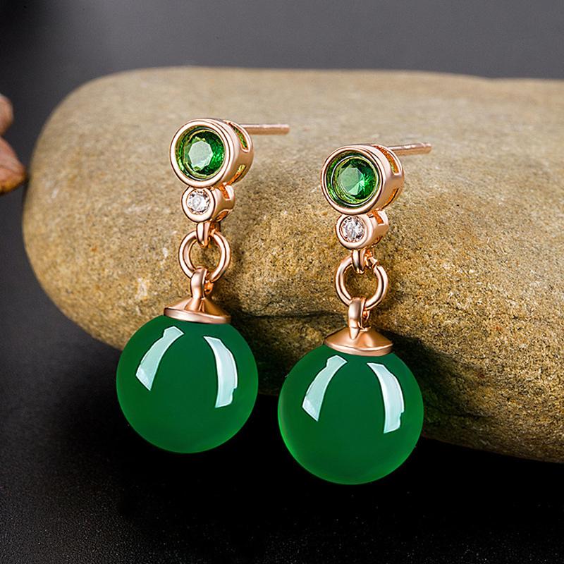 Dangle & Chandelier Vintage Fashion Green Jade Emerald Gemstones Diamonds Drop Earrings For Women Rose Gold Color Brincos Jewelry Crystal Gi
Dangle & Chandelier Vintage Fashion Green Jade Emerald Gemstones Diamonds Drop Earrings For Women Rose Gold Color Brincos Jewelry Crystal Gi